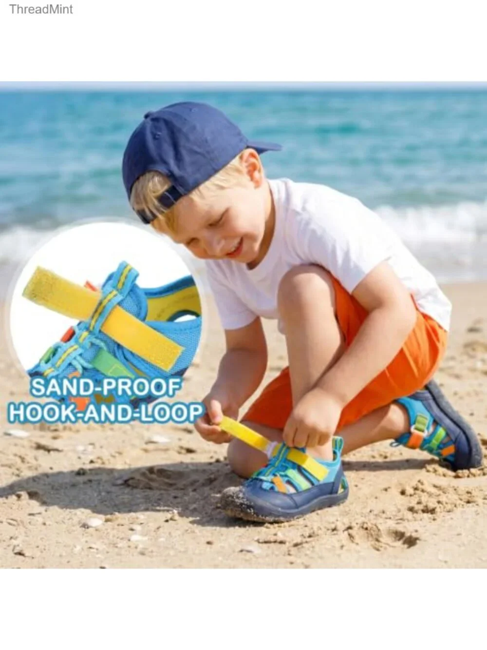Toddler Boys Water Shoes Athletic Hook Loop Wide Toe Box Lightweight